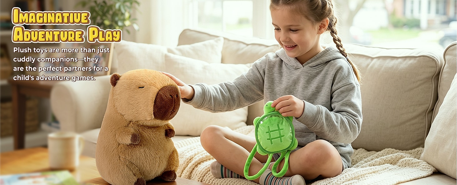Ditucu Capybara Plush Toy with Strawberry Hat, 9 Inch — package contents