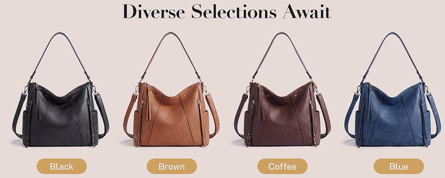 Missnine Hobo Bag Crossbody Purse Vegan Leather Shoulder — scale reference
