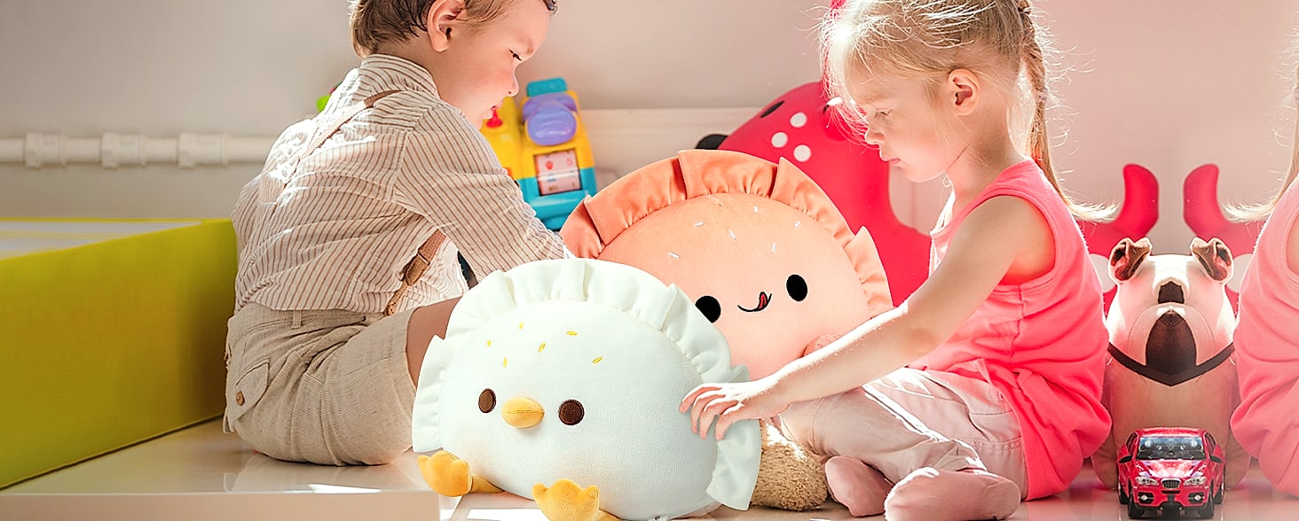Ditucu Capybara Plush Toy with Strawberry Hat, 9 Inch — side view
