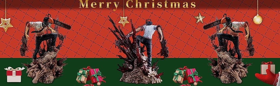 DEAMNAI Denji 11in PVC Anime Figure Chainsaw Man Statue — assembled view