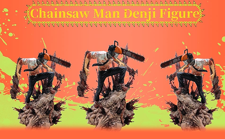 DEAMNAI Denji 11in PVC Anime Figure Chainsaw Man Statue — package contents