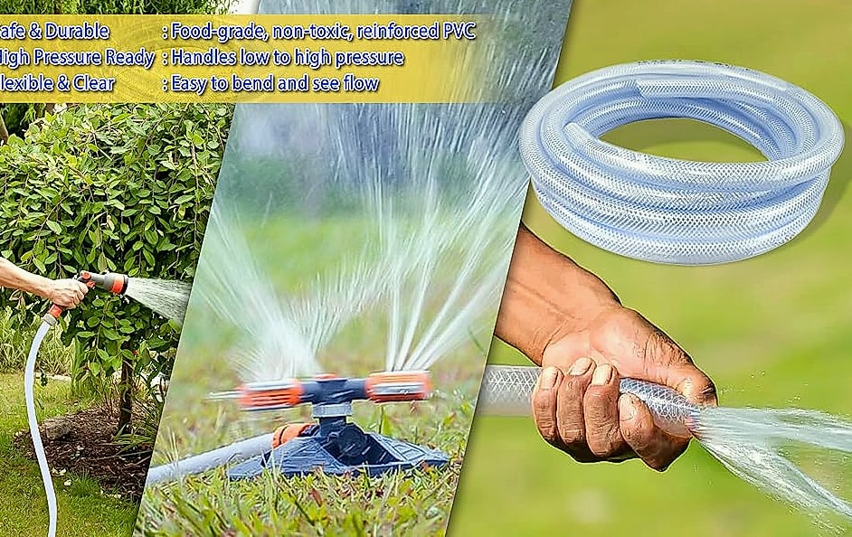 Duda Energy Food Grade PVC Braided Tubing 1-1/4 Inch 25 ft — close-up details