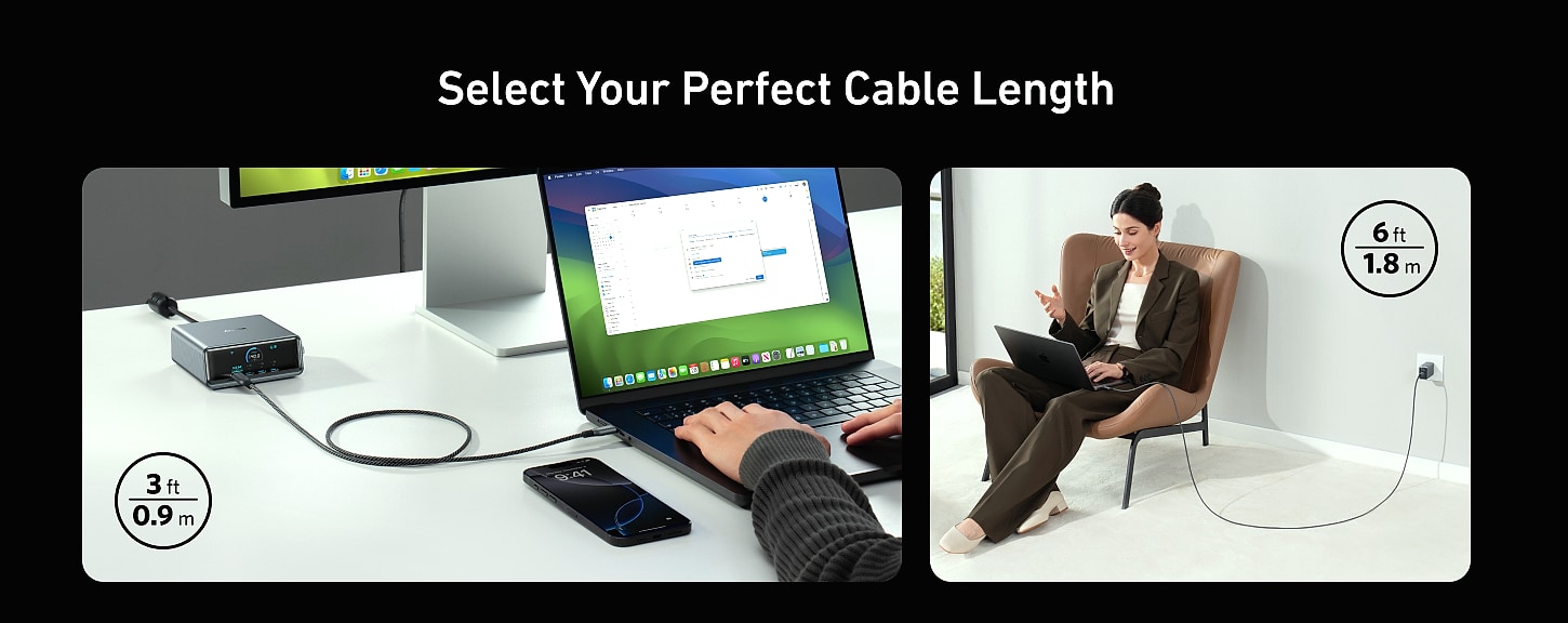 Anker Prime USB C to USB C Cable 240W Fast Charging 6 FT — assembled view