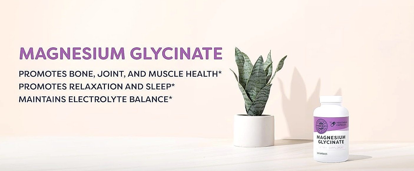 Vimergy Magnesium Glycinate Supplement, 180 Caps — package contents