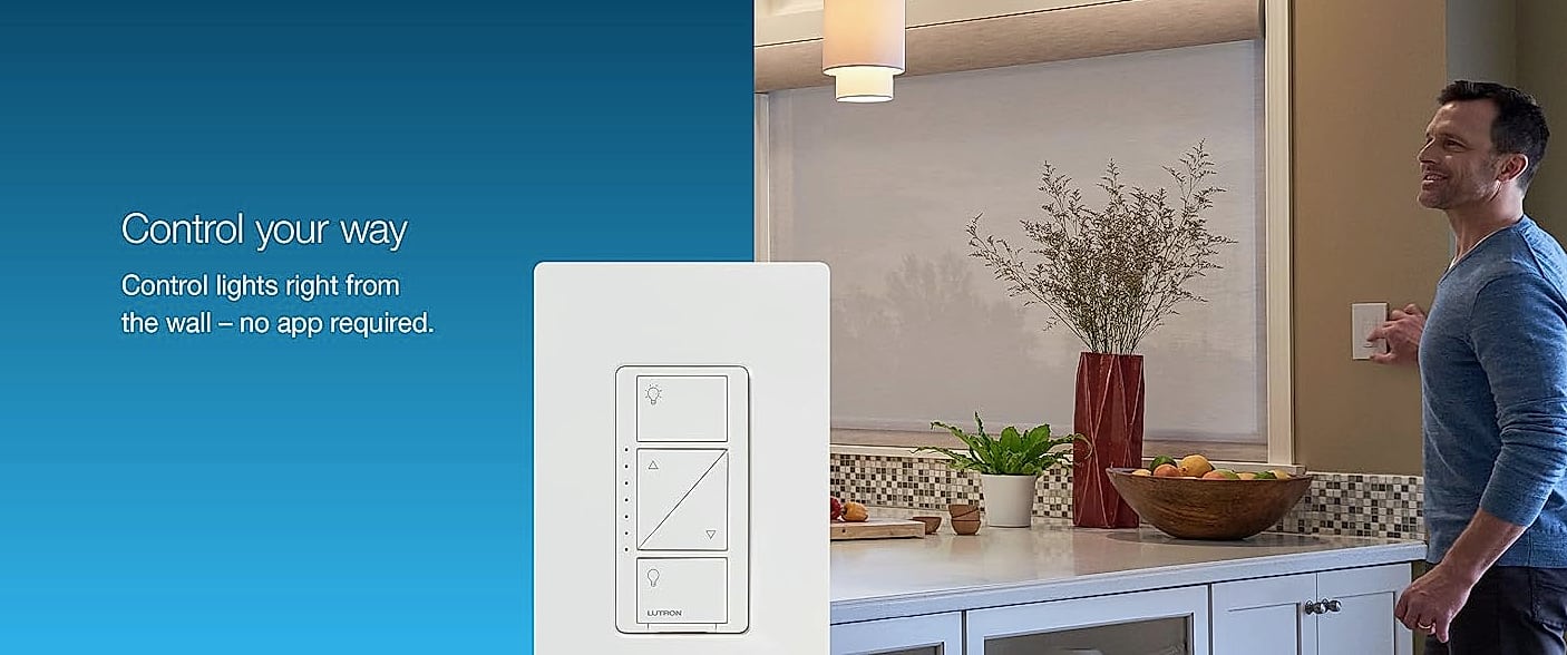 Lutron Caseta PD-6WCL-WH Smart Dimmer Switch 150W — package contents