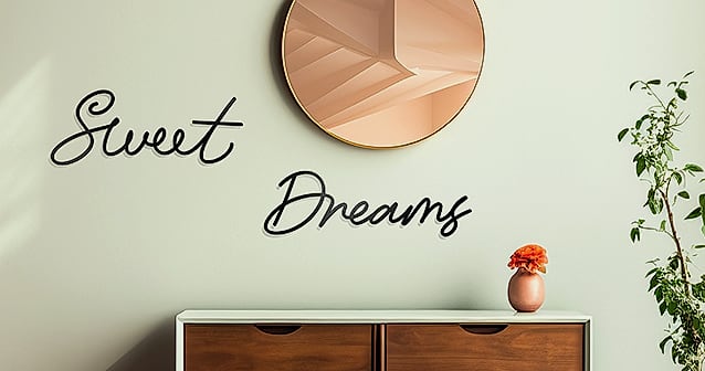 Zzbakress Sweet Dreams Metal Wall Decor for Bedroom — assembled view