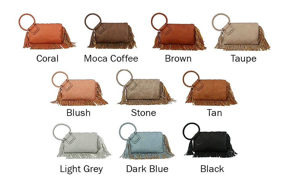 Handbag Republic Metro Muse Vegan Leather Clutch Wristlet — scale reference