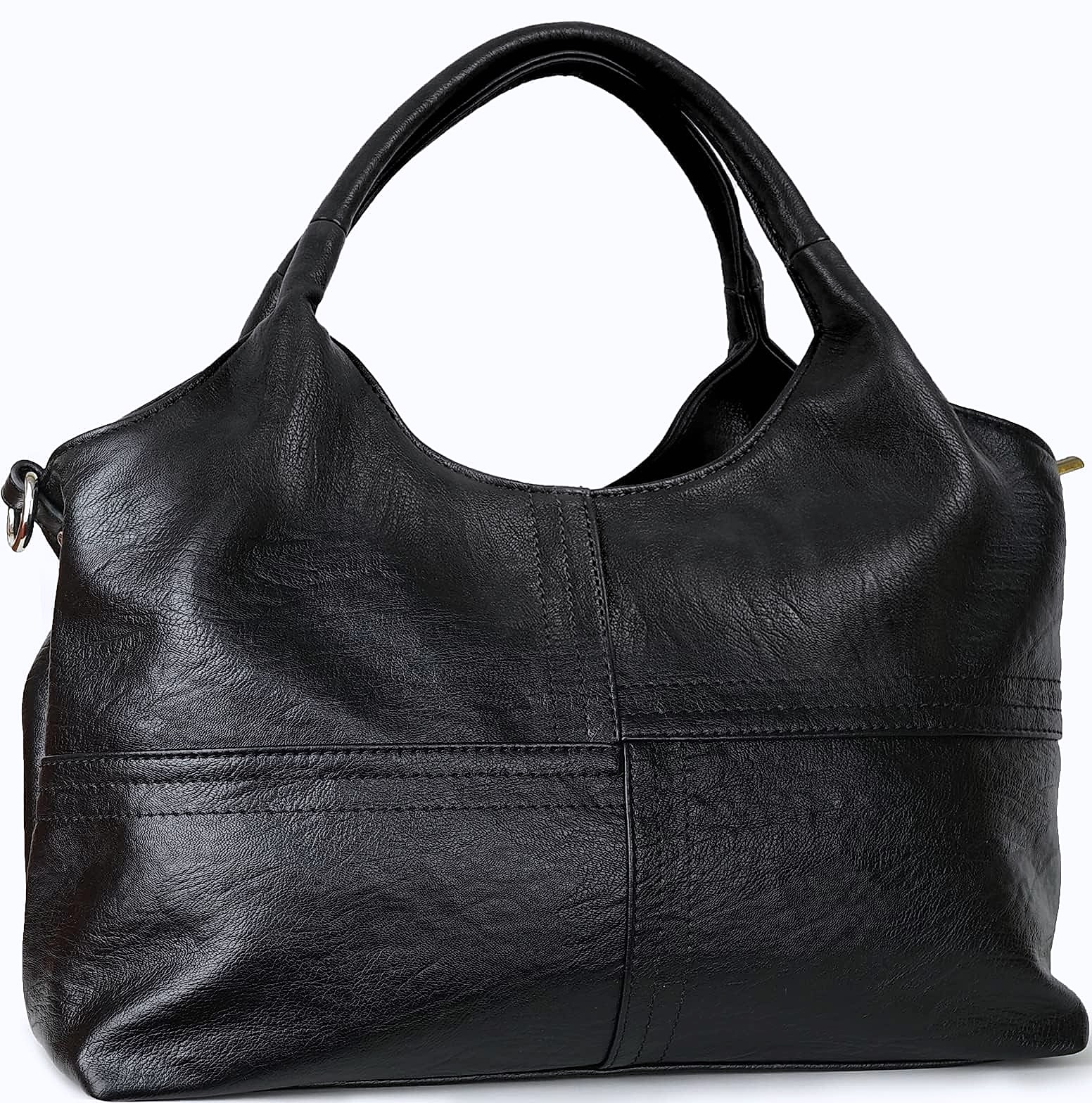 KOGTLA Medium Vegan Leather Handbag with Detachable Satchel Strap