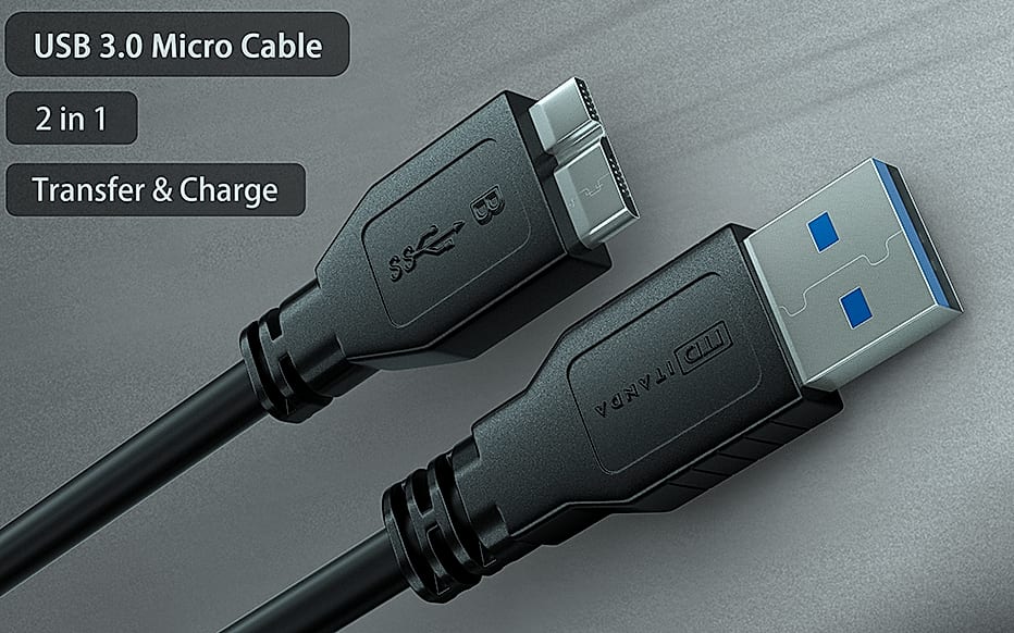 ITD ITANDA USB 3.0 Micro Cable 3.3FT for External Hard — package contents