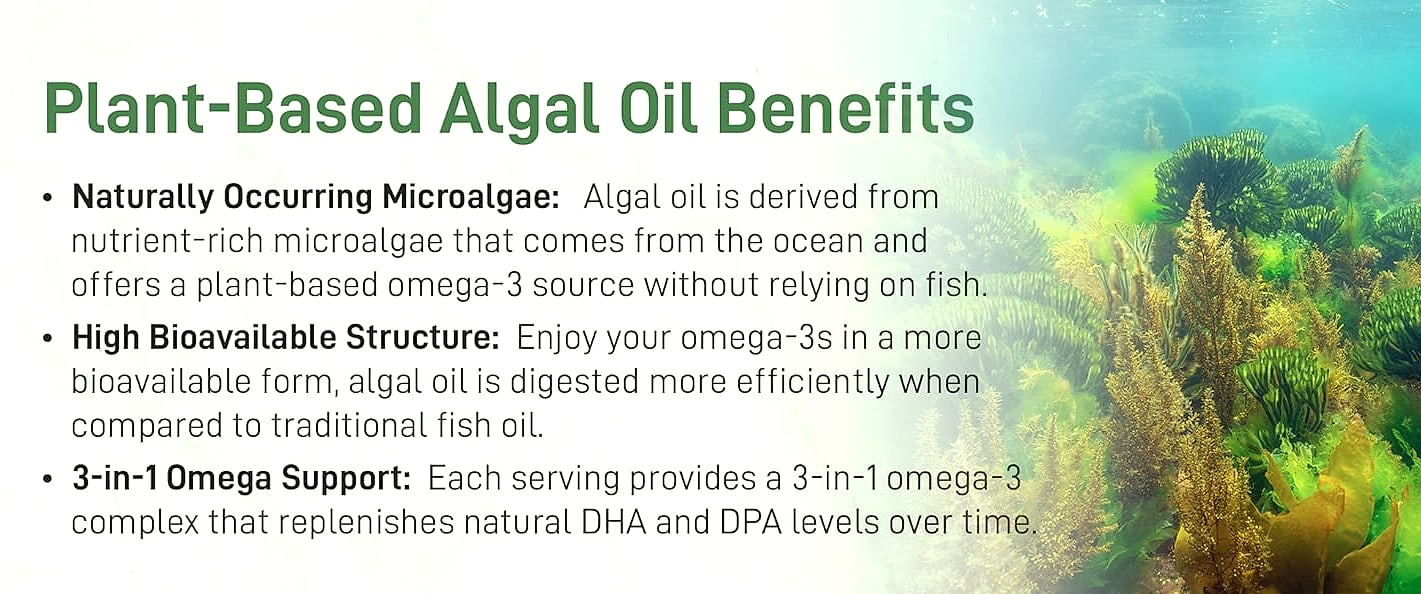 Micro Ingredients Vegan Omega 3 Algae Oil, 240 Softgels — feature highlights