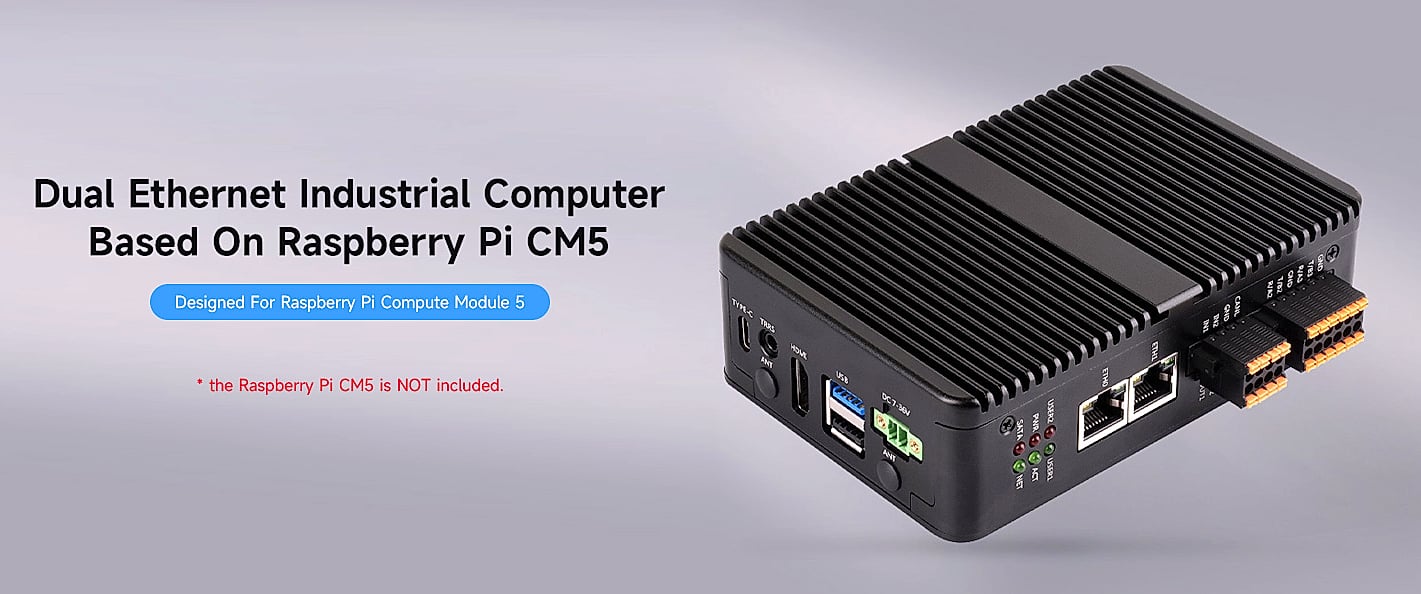 Waveshare CM5 Industrial Computer Dual Ethernet 4G/5G Edge — package contents
