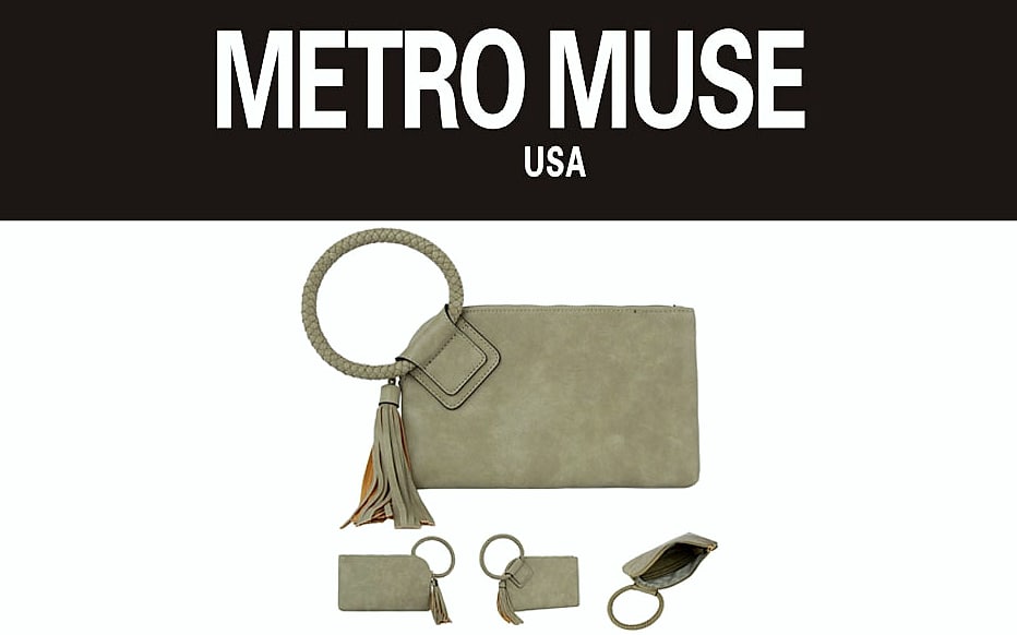 Handbag Republic Metro Muse Vegan Leather Clutch Wristlet — package contents