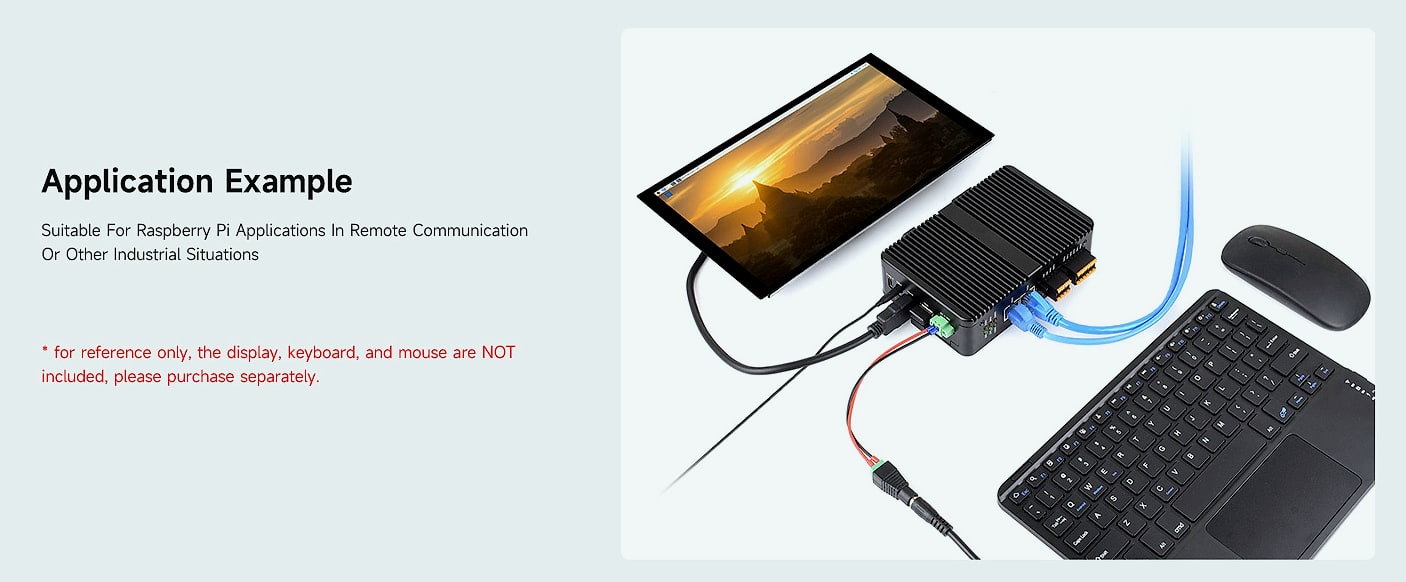 Waveshare CM5 Industrial Computer Dual Ethernet 4G/5G Edge — close-up details
