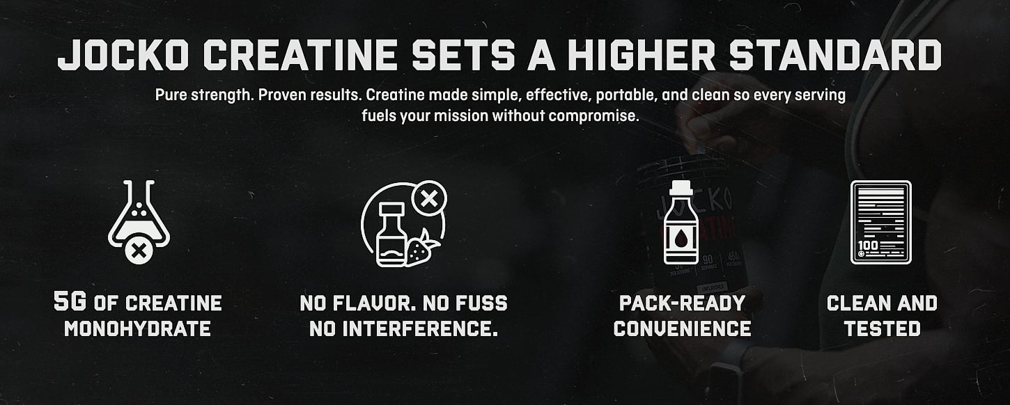 Jocko Fuel Creatine Monohydrate Powder, 450g — package contents