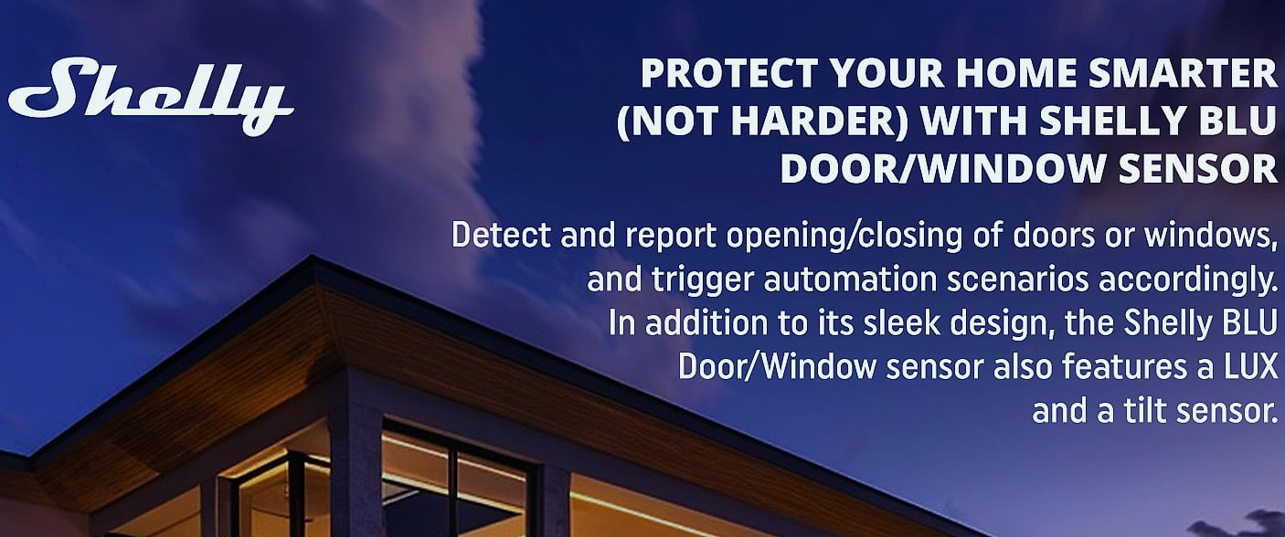 Shelly Blu Door/Window Sensor White Bluetooth Home — package contents
