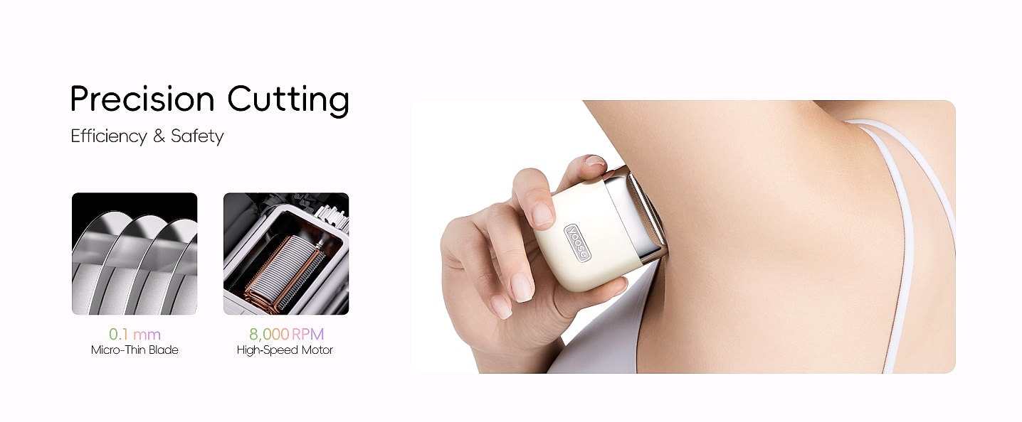 yoose Electric Bikini Trimmer for Women, IPX7 Waterproof — close-up details