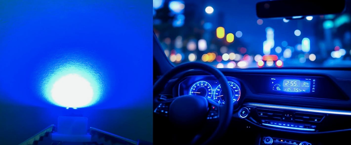 WLJH 10x Yellow T4.7/T5 Neo Wedge 3030 SMD LED Dashboard — close-up details