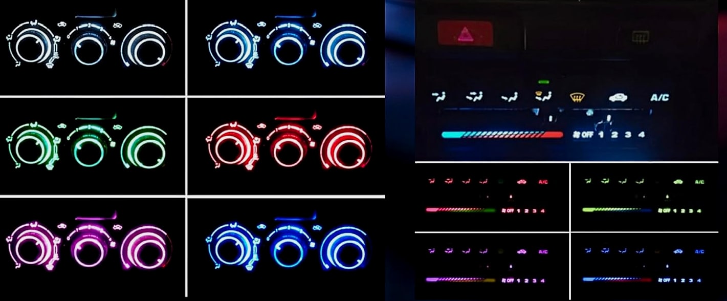 WLJH 10x Yellow T4.7/T5 Neo Wedge 3030 SMD LED Dashboard — build progress