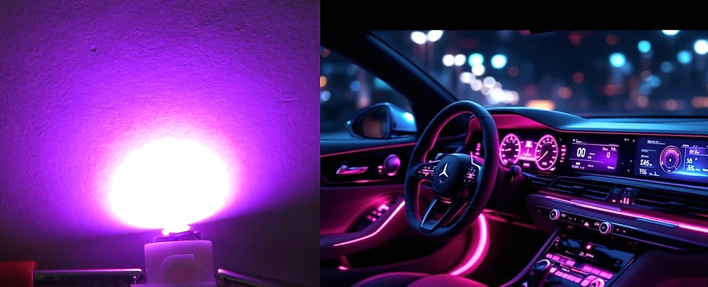 WLJH 10x Yellow T4.7/T5 Neo Wedge 3030 SMD LED Dashboard — scale reference