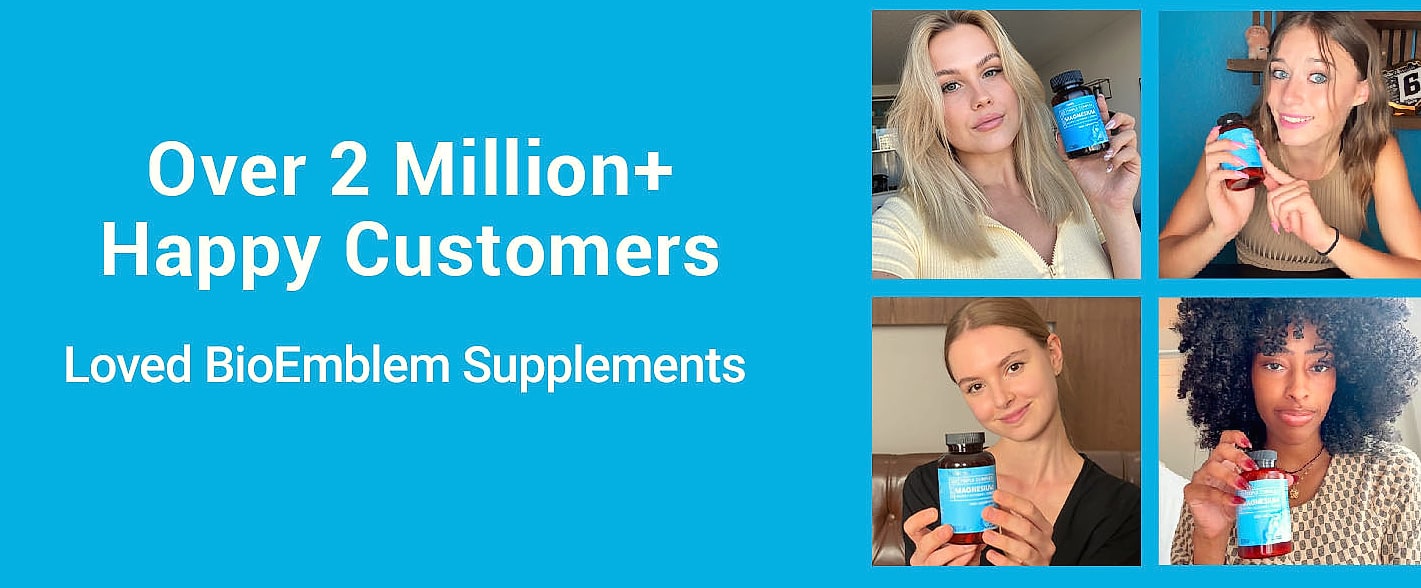 BioEmblem Triple Magnesium Complex 300mg Supplement — side view