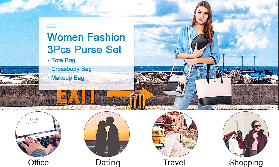 LOVEVOOK 3-Piece Handbag Set with Shoulder Bag, Satchel, — feature highlights