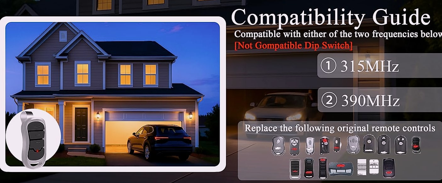 LongCtrl Genie G3T-R G3T-BX Garage Door Remote Replacement — assembled view
