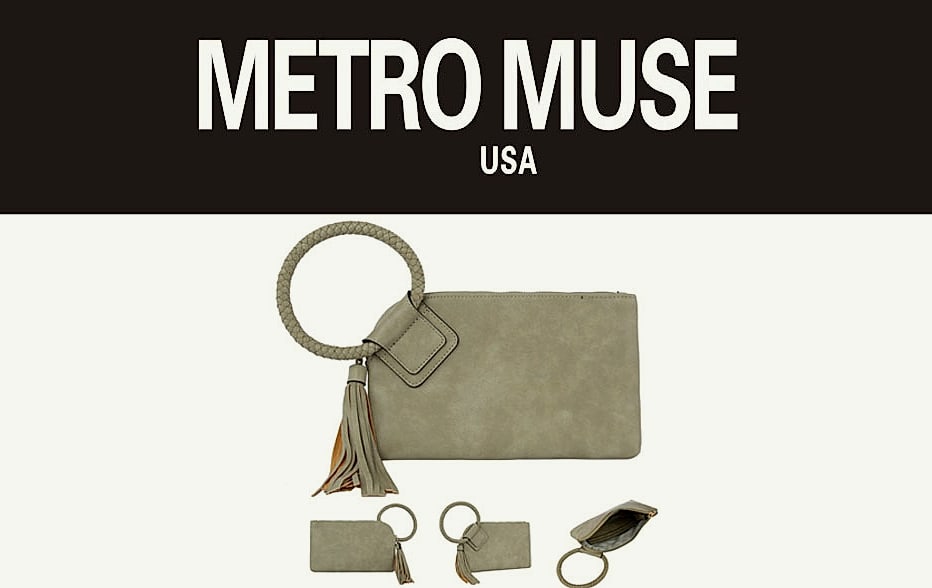 Handbag Republic Metro Muse Vegan Leather Clutch Wristlet — package contents
