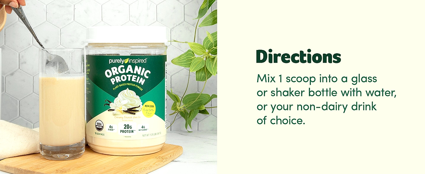 Purely Inspired Plant-Based Protein Powder Creamy French — assembled view