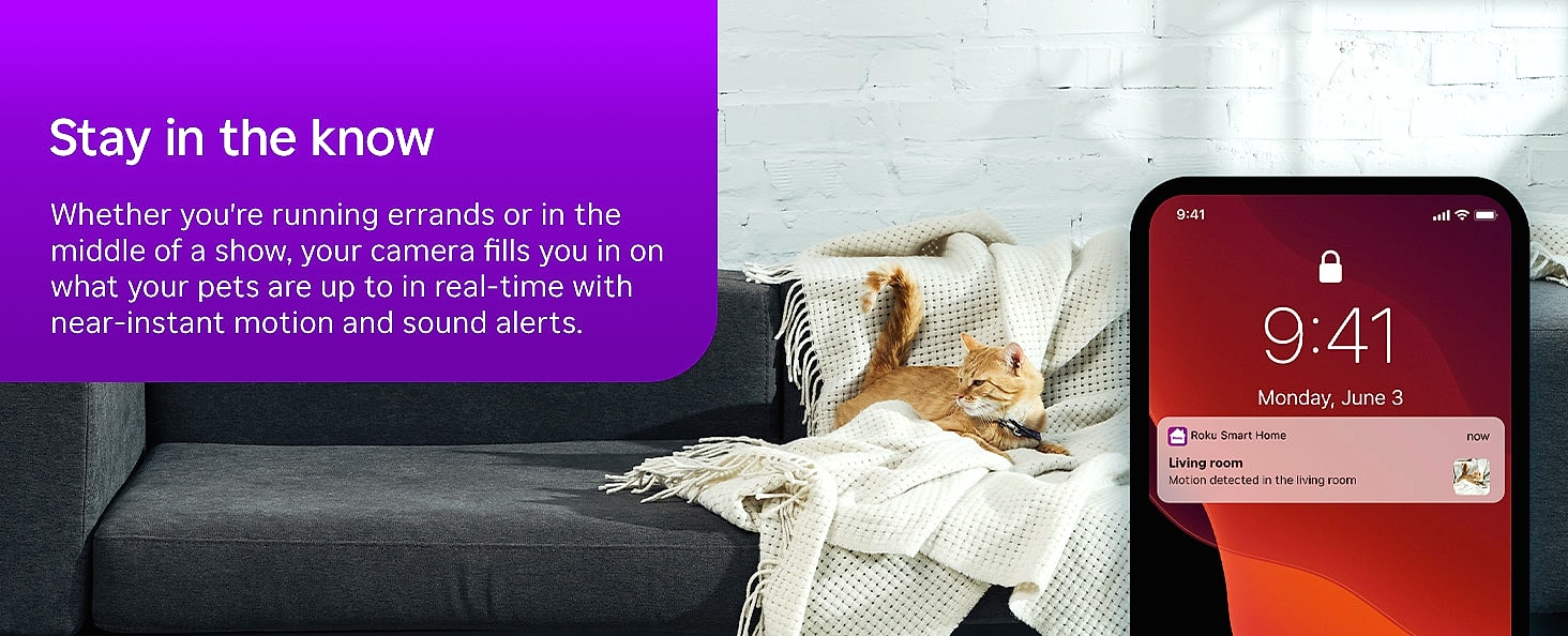 Roku Indoor Camera 2-Pack Wired Home Security with 1080p — assembled view