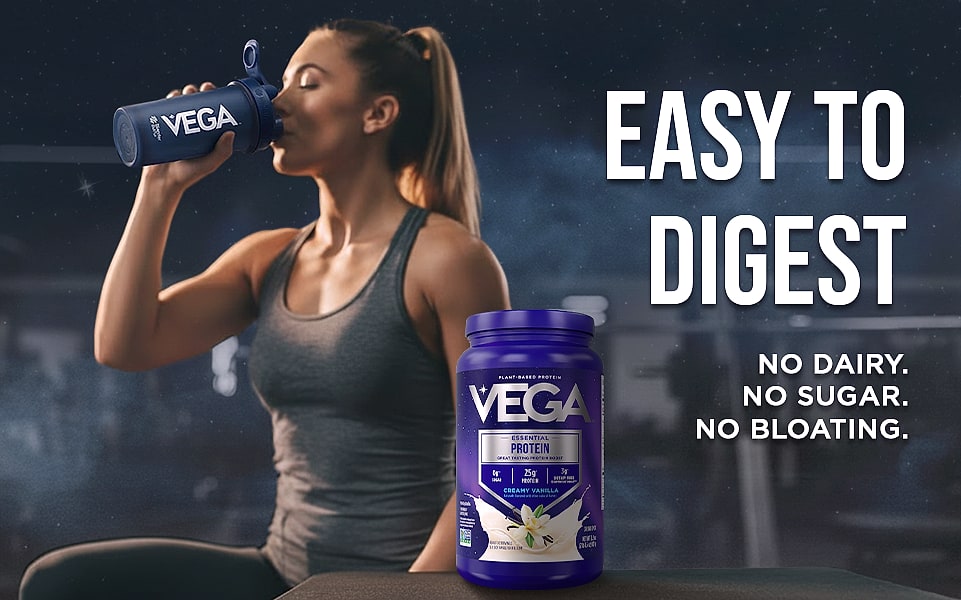 Vega Essential Protein Powder 25g Plant Based Vanilla — scale reference