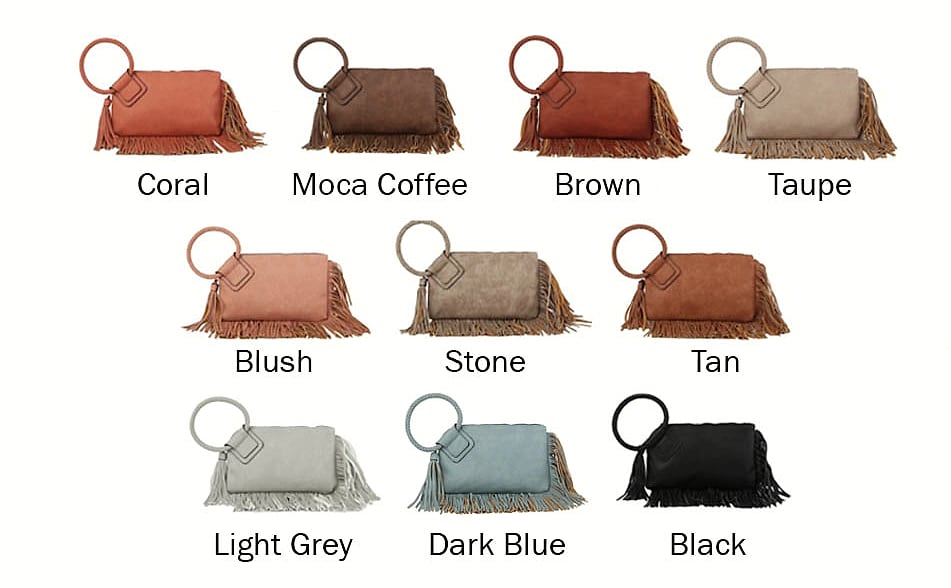 Handbag Republic Metro Muse Vegan Leather Clutch Wristlet — scale reference