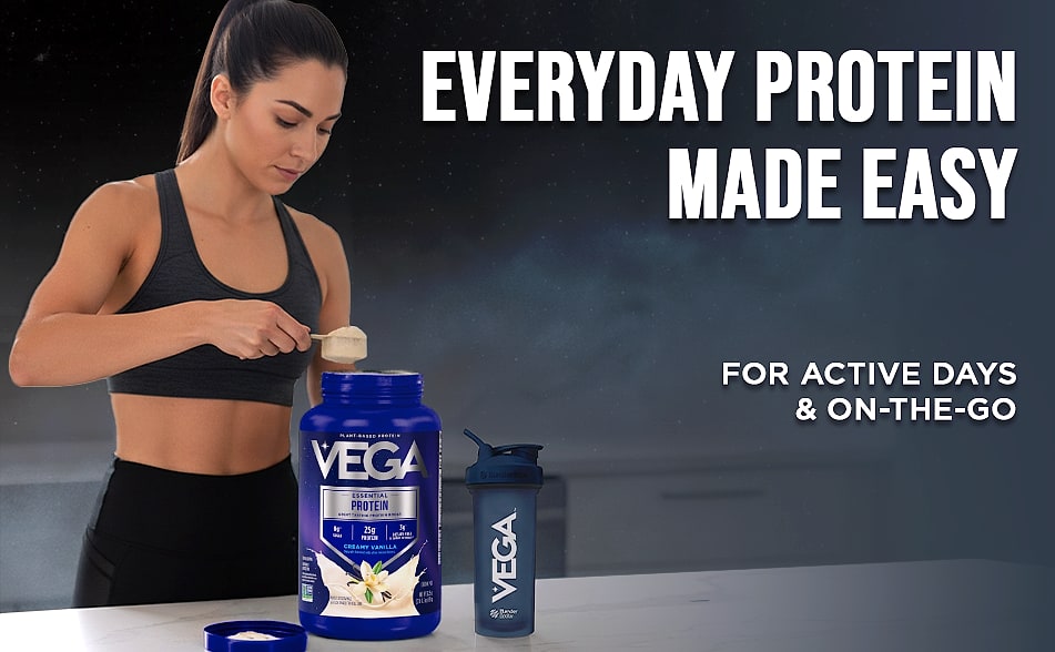 Vega Essential Protein Powder 25g Plant Based Vanilla — assembled view