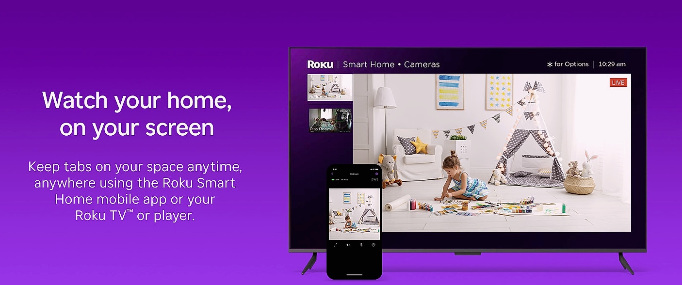 Roku Indoor Camera 2-Pack Wired Home Security with 1080p — side view