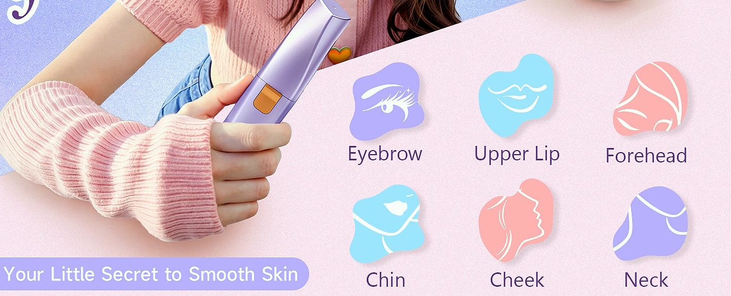 Bissuuy 2-in-1 Eyebrow Trimmer and Face Shaver for Women — package contents