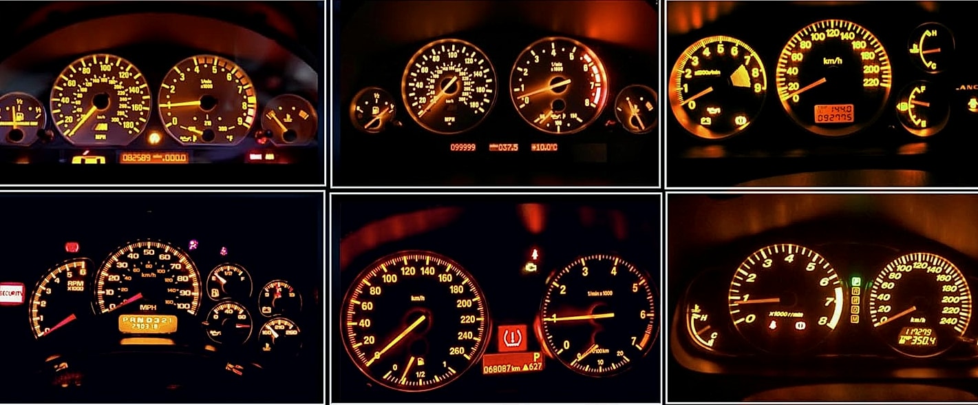 WLJH 10x Yellow T4.7/T5 Neo Wedge 3030 SMD LED Dashboard — parts overview