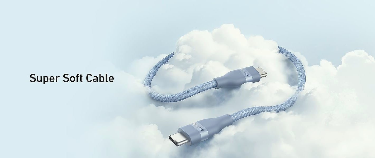 Anker Nano USB-C Cable 240W Fast Charging 6ft Black — size comparison