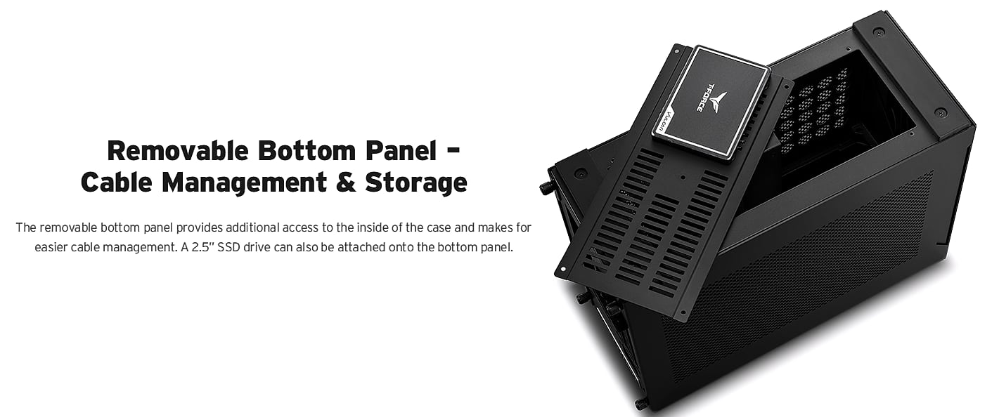 Lian Li A4-H2O Mini-ITX PC Case with 240mm AIO Support — side view
