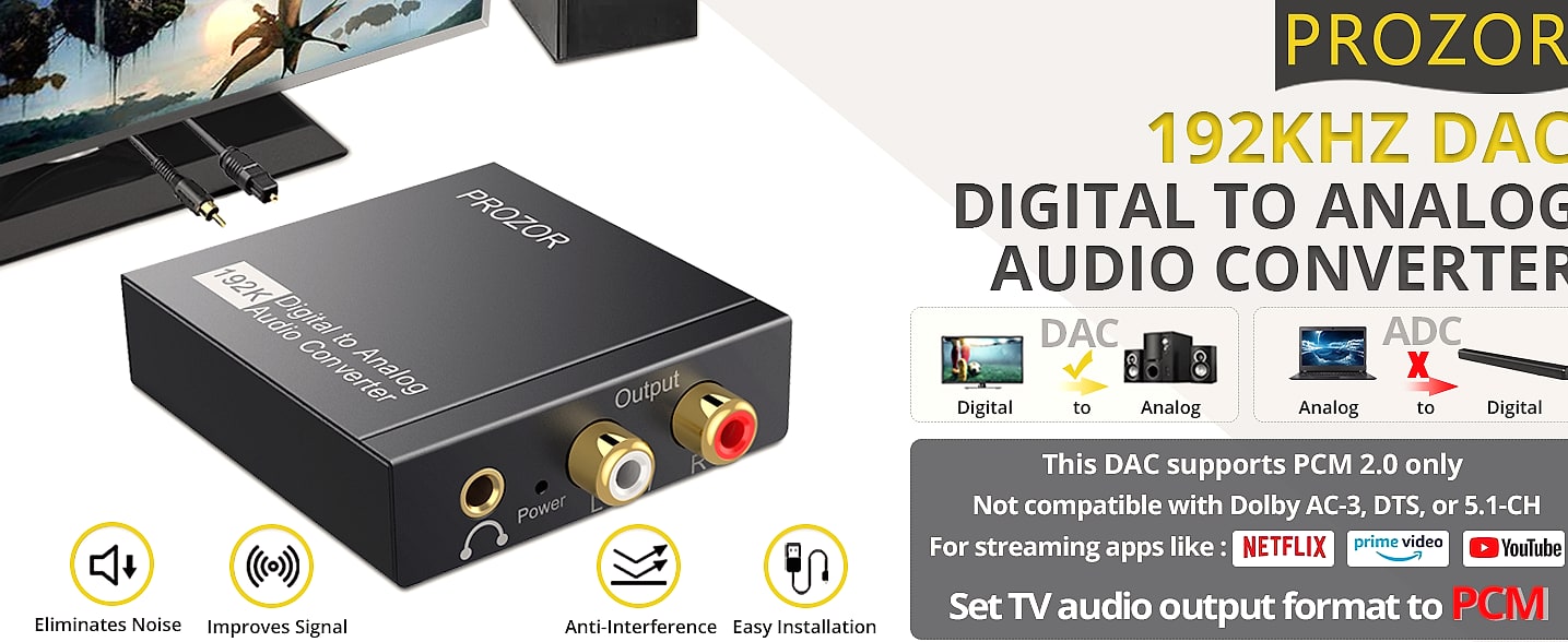 PROZOR 192KHz Digital to Analog Audio Converter DAC — package contents