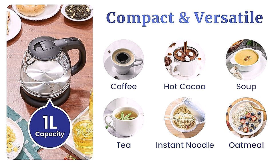 Elite Gourmet 1.7L Electric Tea Kettle with Digital — assembled view