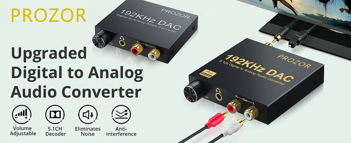 PROZOR 192KHz Digital to Analog Audio Converter DAC — close-up details