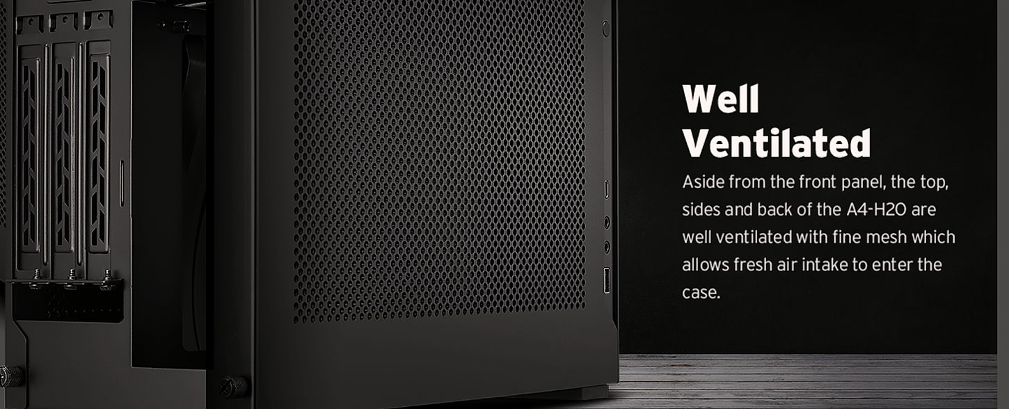 Lian Li A4-H2O Mini-ITX PC Case with 240mm AIO Support — interior detail