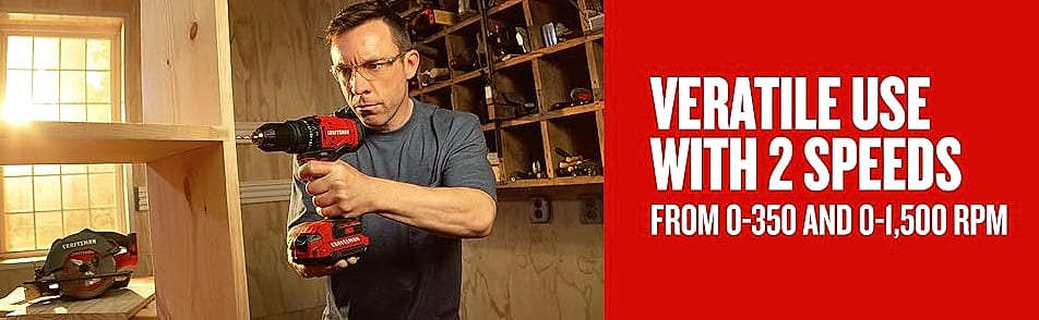 CRAFTSMAN CMCD700C1 V20 Cordless Drill Driver Kit — assembled view