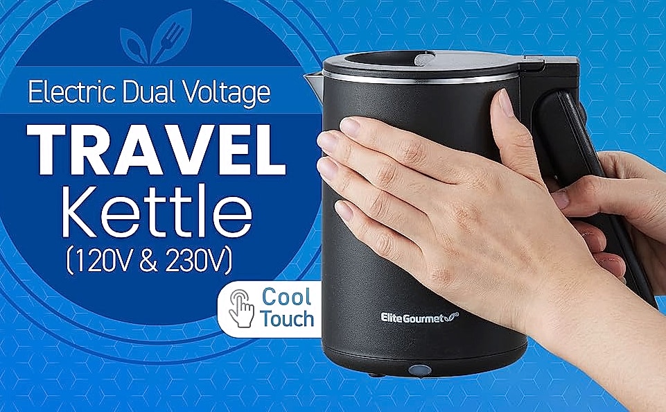 Elite Gourmet 1.7L Electric Tea Kettle with Digital — side view