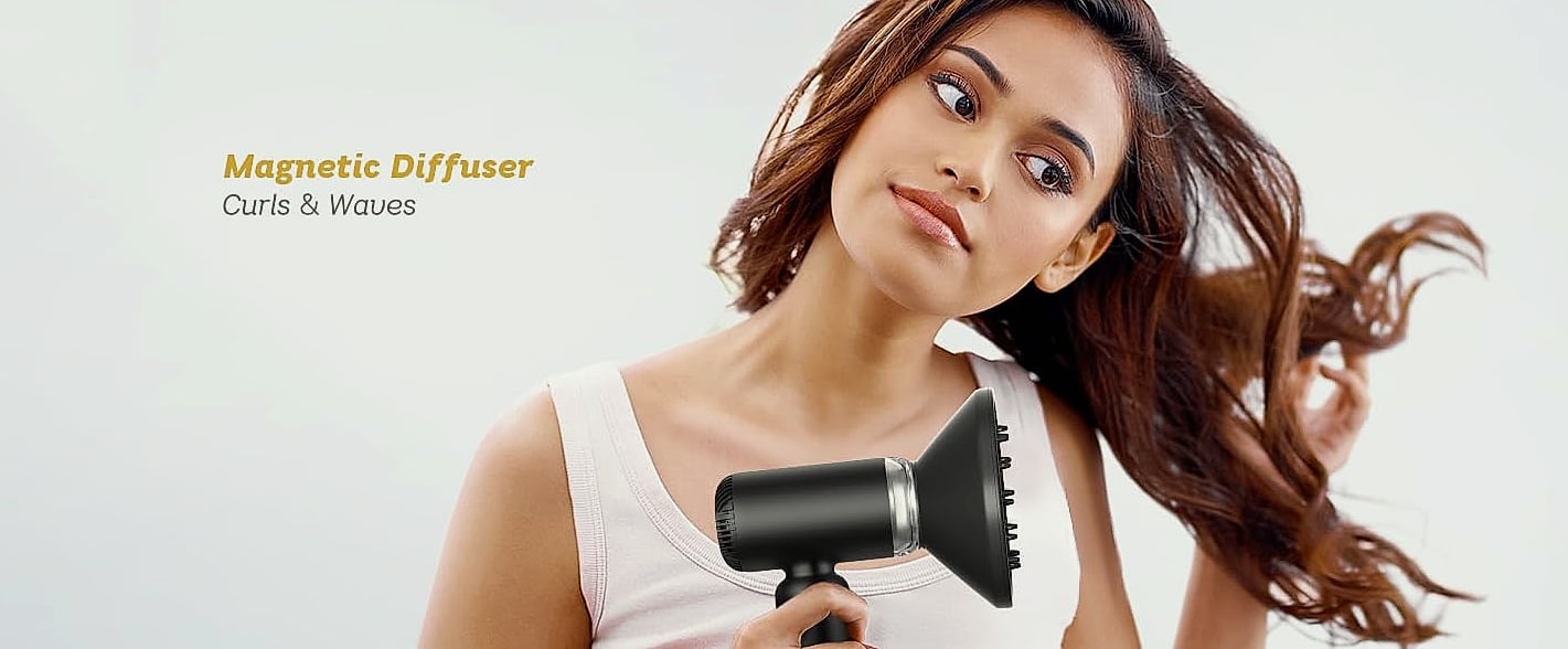 SUPGALIY Dual Voltage Travel Hair Dryer, Ionic Mini Blow — interior detail