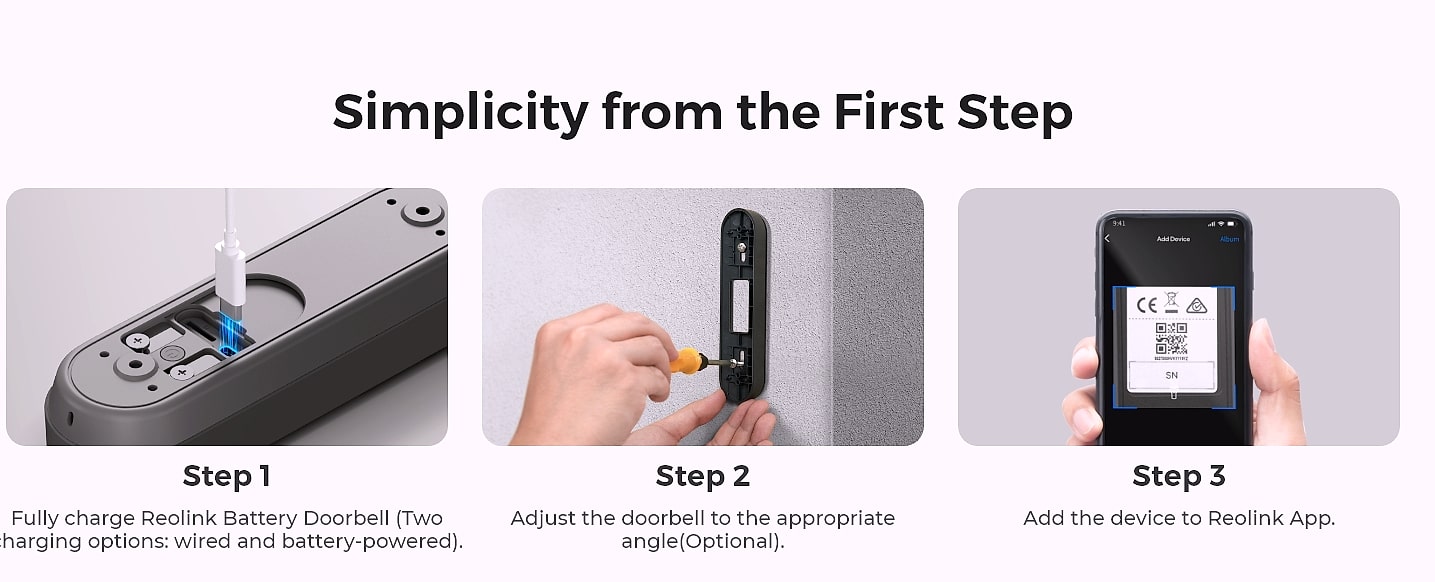 Reolink Video Doorbell Camera with Chime, WiFi — size comparison