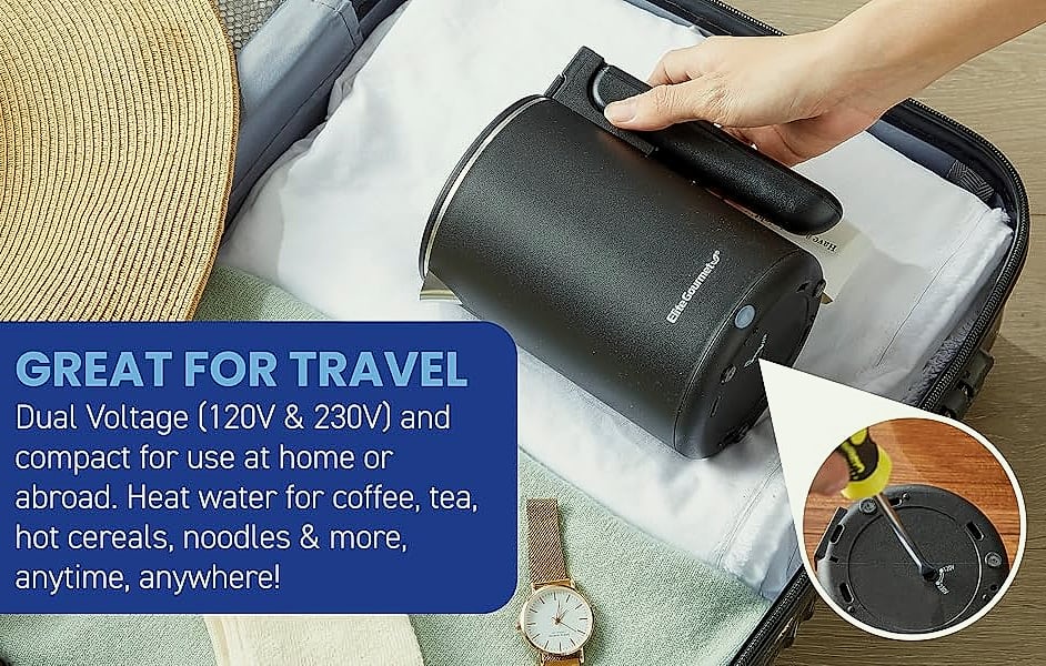 Elite Gourmet 1.7L Electric Tea Kettle with Digital — size comparison