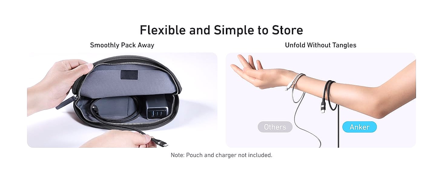 Anker Nano USB-C Cable 240W Fast Charging 6ft Black — scale reference