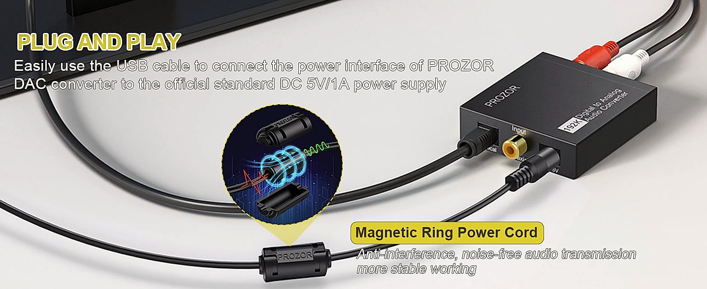 PROZOR 192KHz Digital to Analog Audio Converter DAC — parts overview