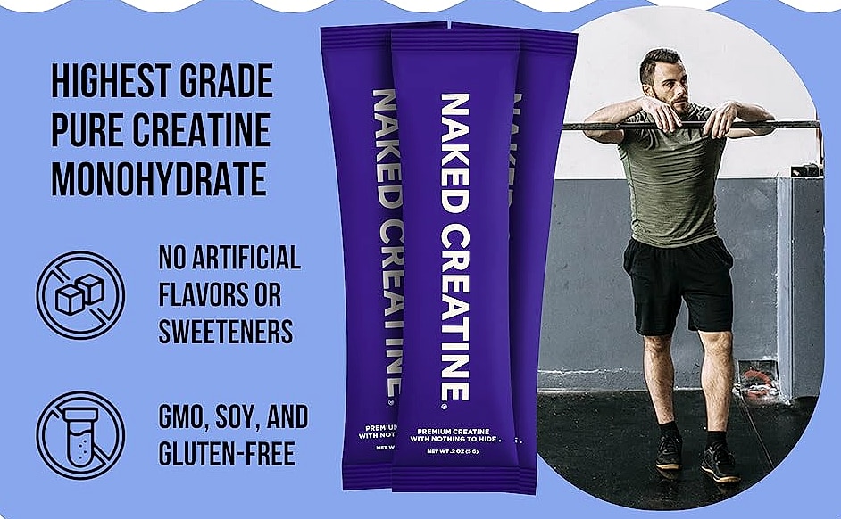 NAKED Pure Micronized Creatine Monohydrate Powder 500g — side view