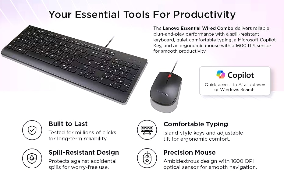 Lenovo Preferred Pro II Wired External USB Keyboard ( — assembled view